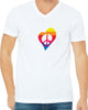 Rainbow Peace Heart V Neck Men's T-Shirt - Available in More Colors