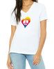 Rainbow Peace Heart V Neck T-Shirt - Available in More Colors