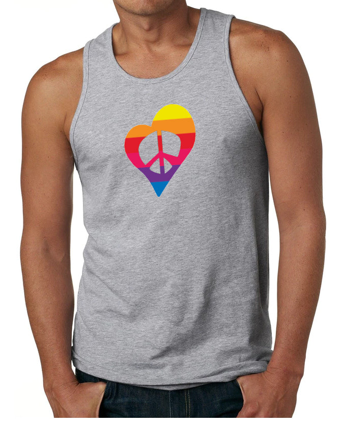 Rainbow Peace Heart Men's Tank - Available in More Colors