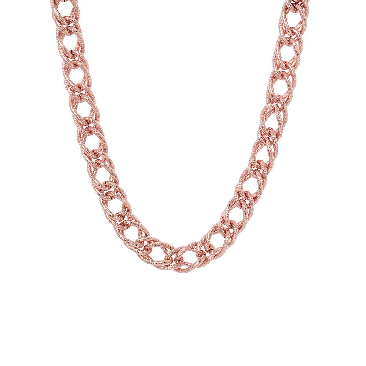 Rose Gold Plated Fancy Double Chain Choker