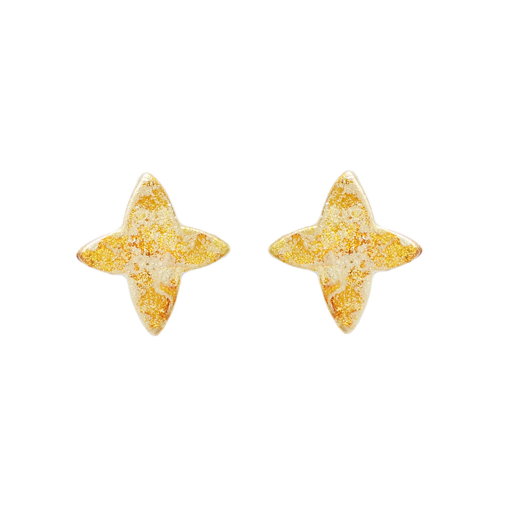 14k Gold Plated Star Stud Earrings - Available in more colors