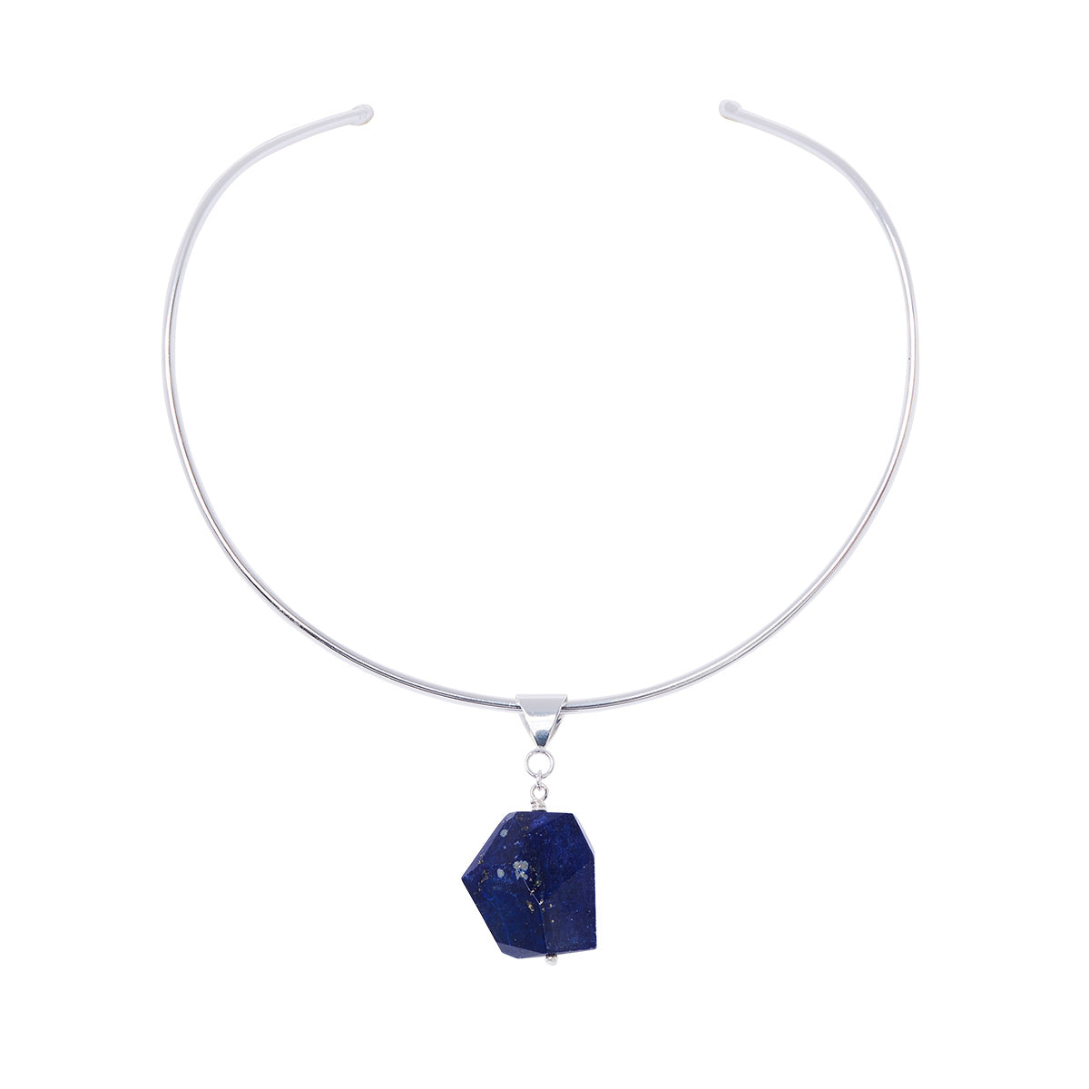 Sterling Silver Plated Collar with Lapis Lazuli