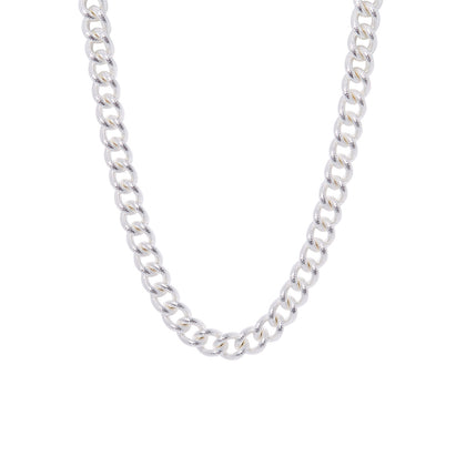 Sterling Silver Plated Sparkle Curb Chain Choker