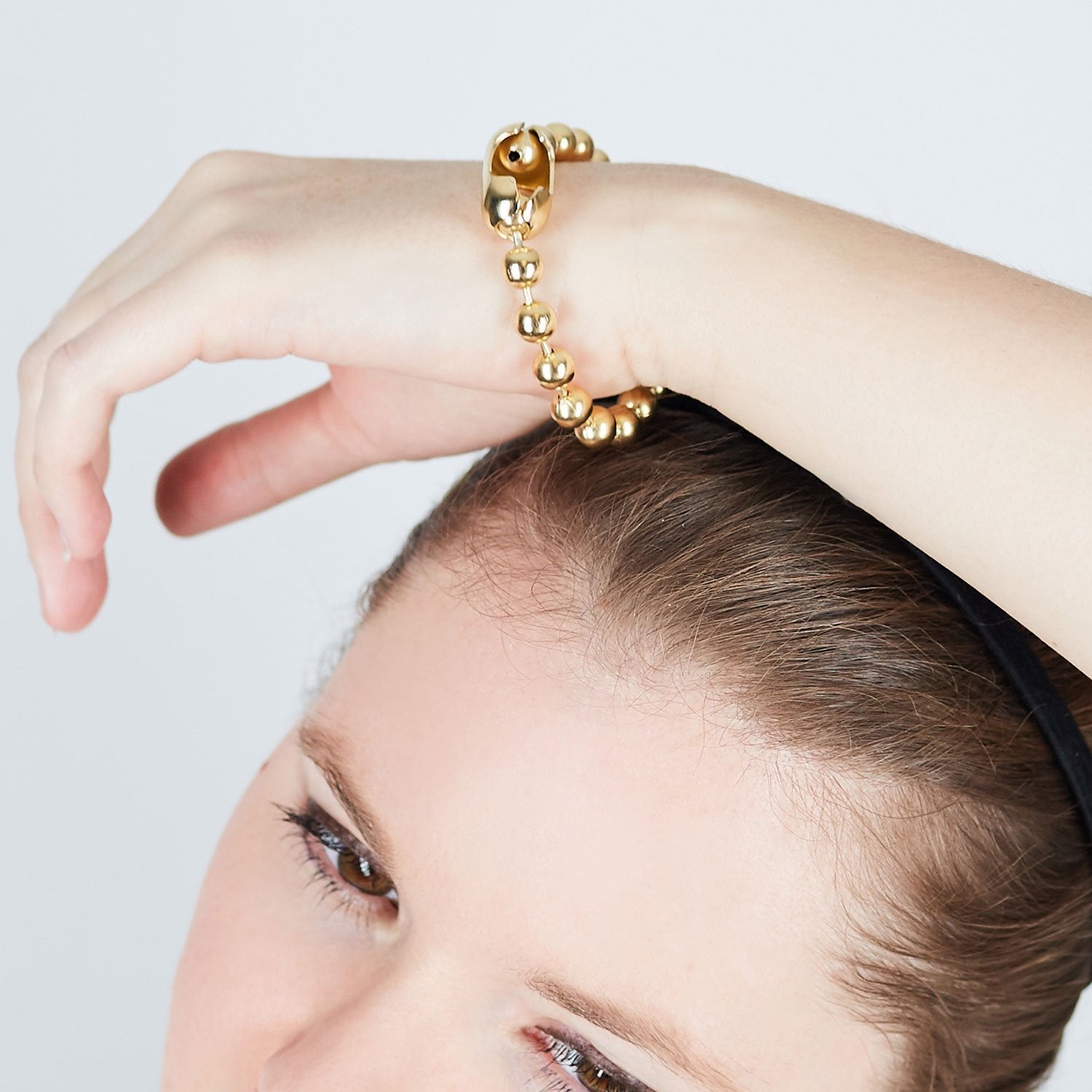 14k Gold Plated Fancy Bead Chain Bracelet