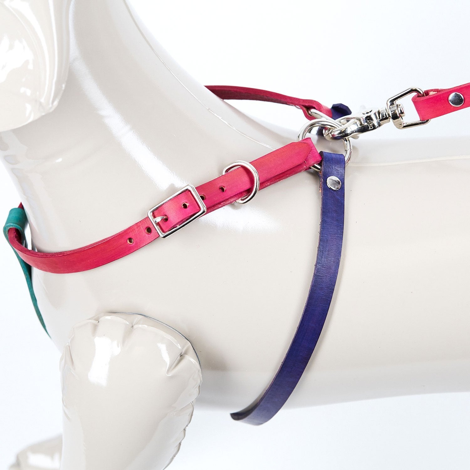 Medium Multi Colored Leather Dog Harness - Available in More Colors
