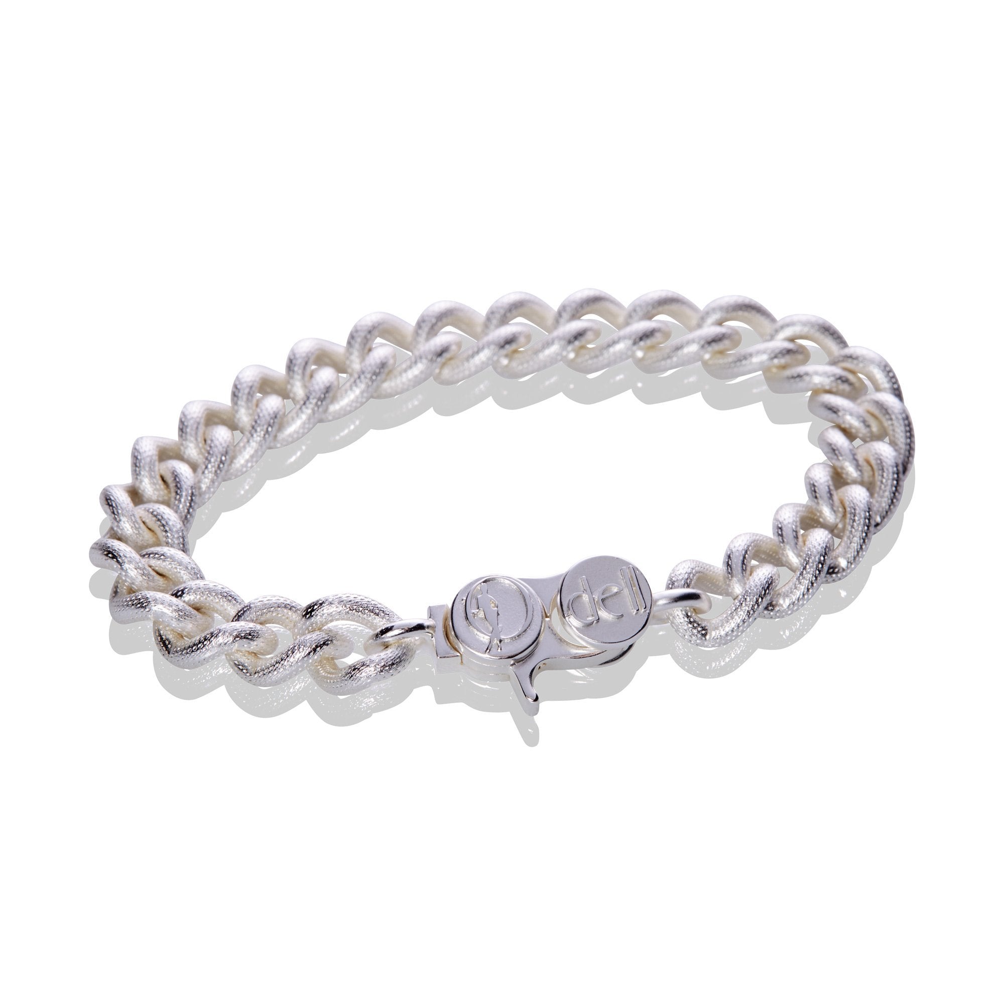 Signature Sterling Silver Plated Sparkle Curb Chain Bracelet