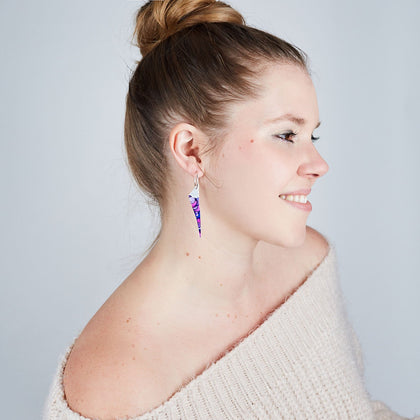 Silver Bolt Hoop Earrings - Available in More Colors - Odell Design Studio