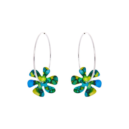 Silver Flower Power Hoops - Available in More Colors - Odell Design Studio