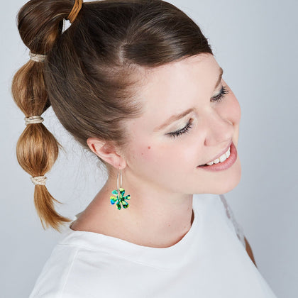 Silver Flower Power Hoops - Available in More Colors - Odell Design Studio