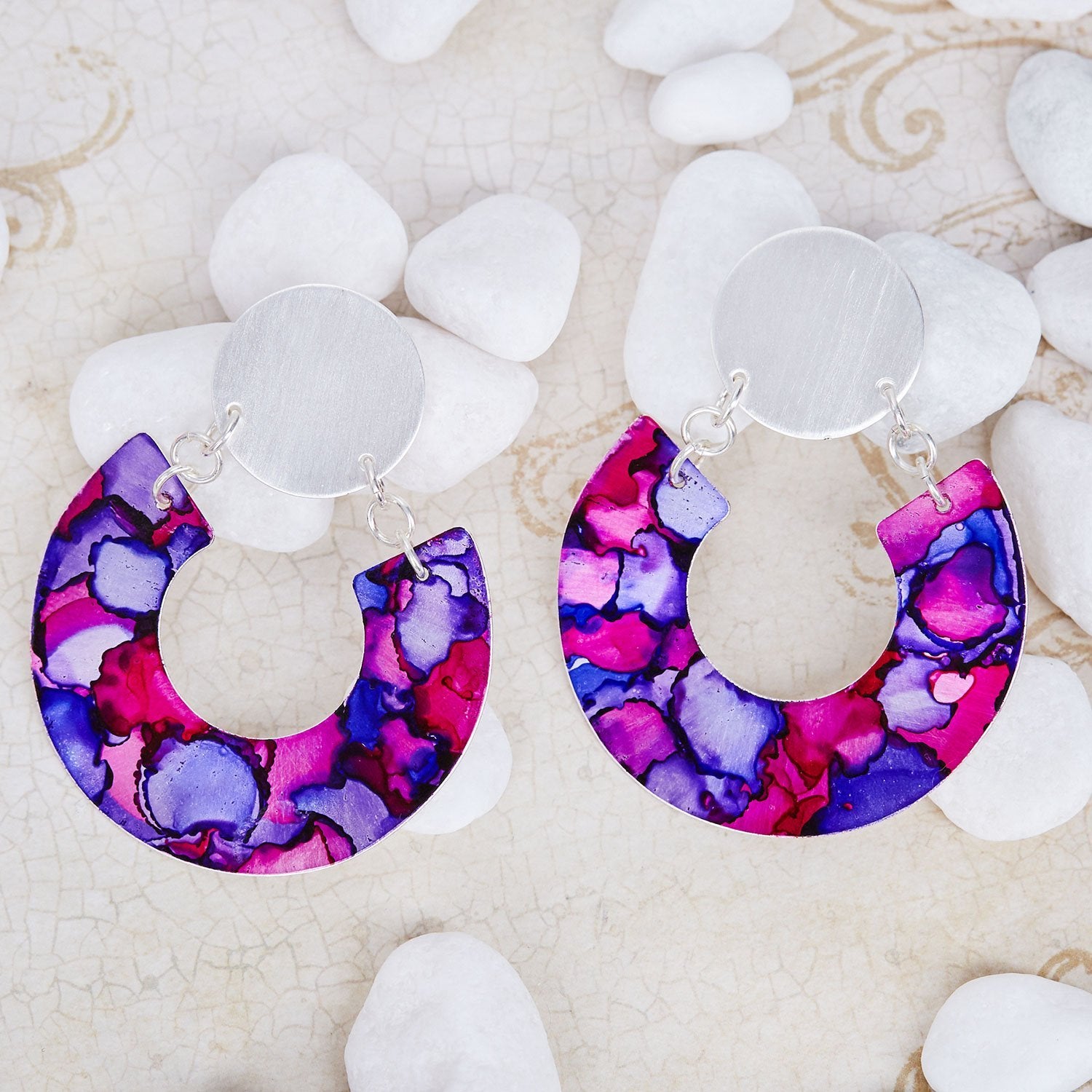 Sterling Silver Plated Horseshoe Earrings - Available in More Colors