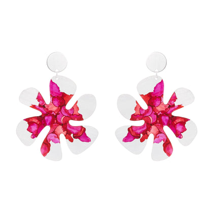 Silver Large Flower Earrings - Available in More Colors - Odell Design Studio