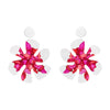 Sterling Silver Plated Large Flower Earrings - Available in More Colors
