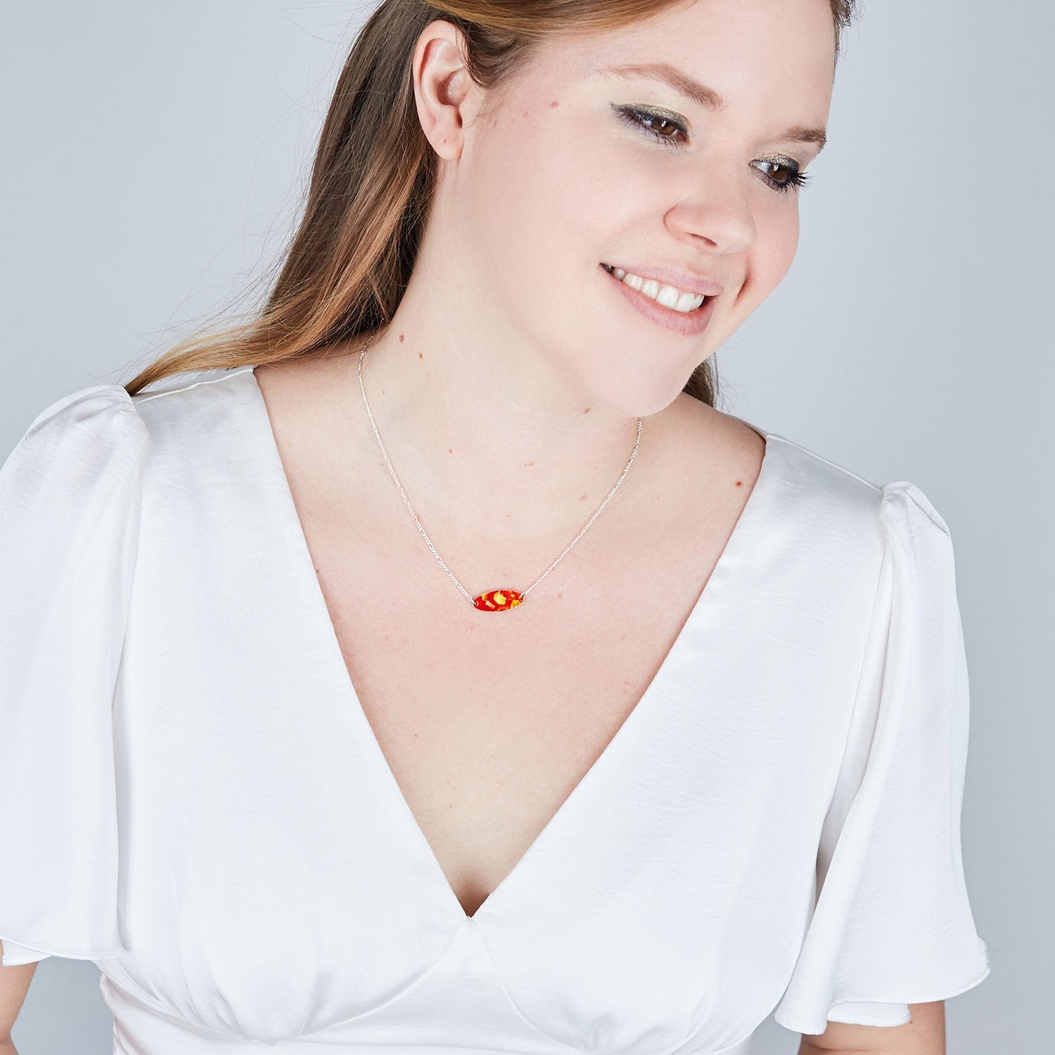 Silver Mini Oval Pendant - Available in More Colors - Odell Design Studio