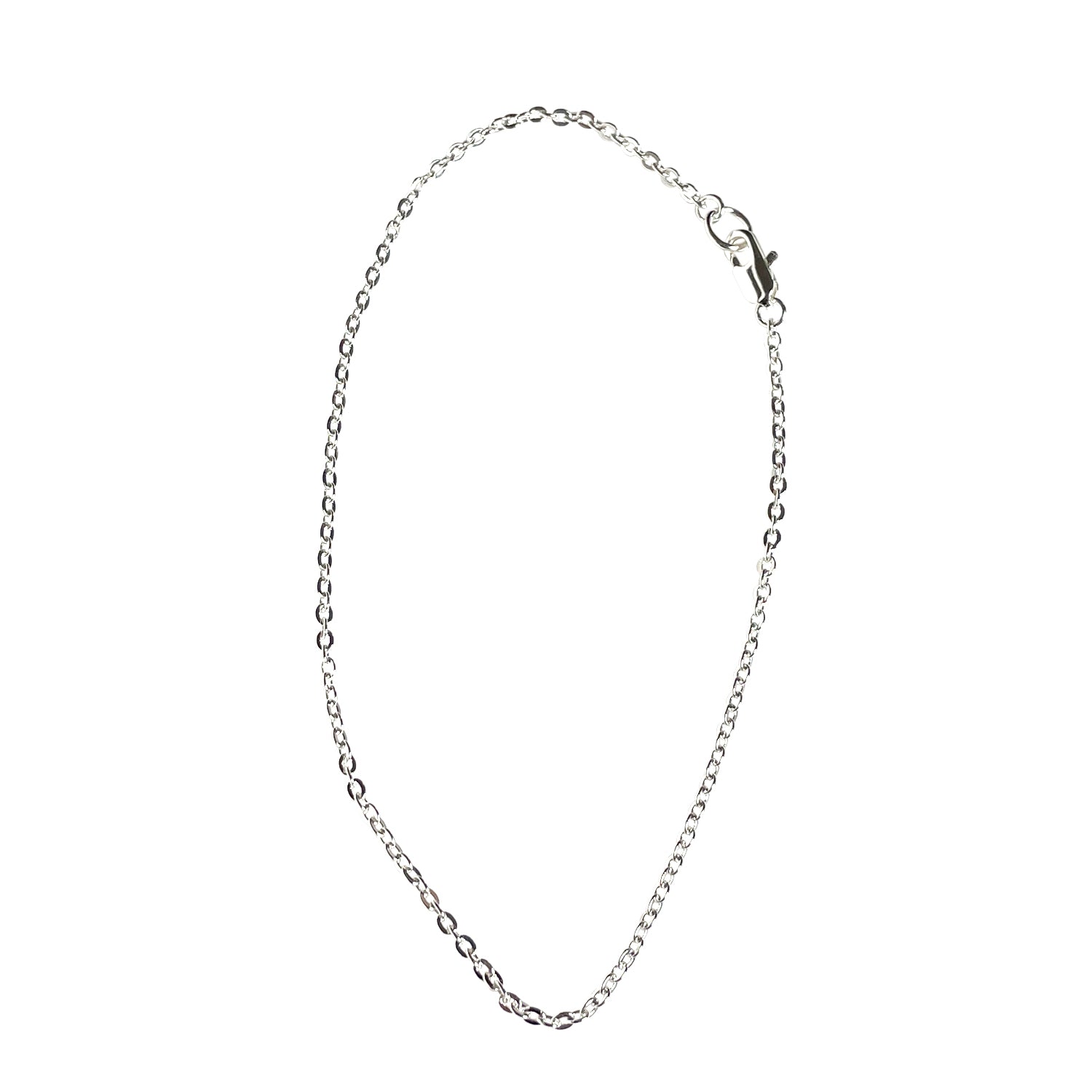 Sterling Silver Plated Petit Flat Cable Chain Anklet